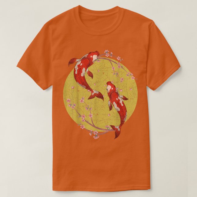 Cherry Blommar Japansk Koi Fish Pond Sakura Koi C T Shirt (Design framsida)
