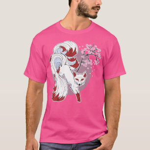 Cherry Blommar Japansk nio Tails Fox T Shirt