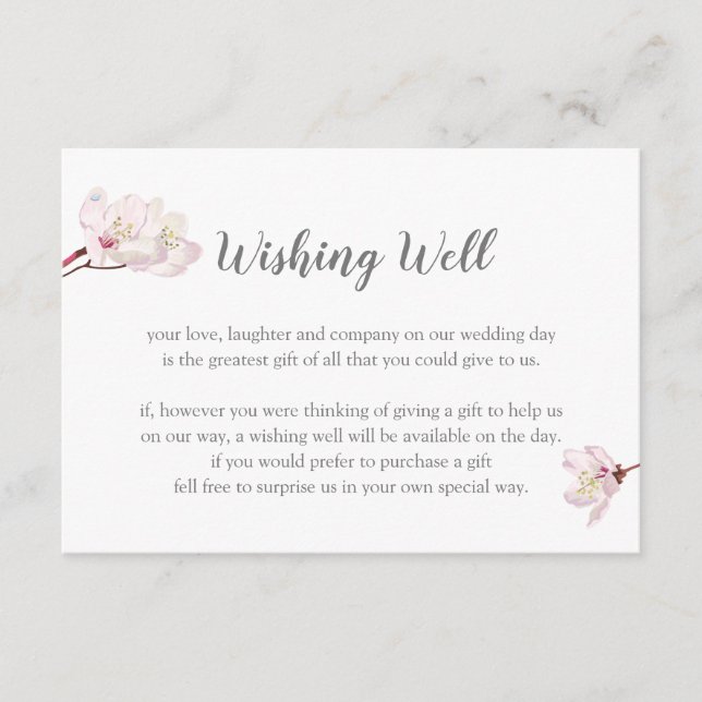 Cherry Blommar Japansk Sakura Wishing well Tilläggskort (Framsida)