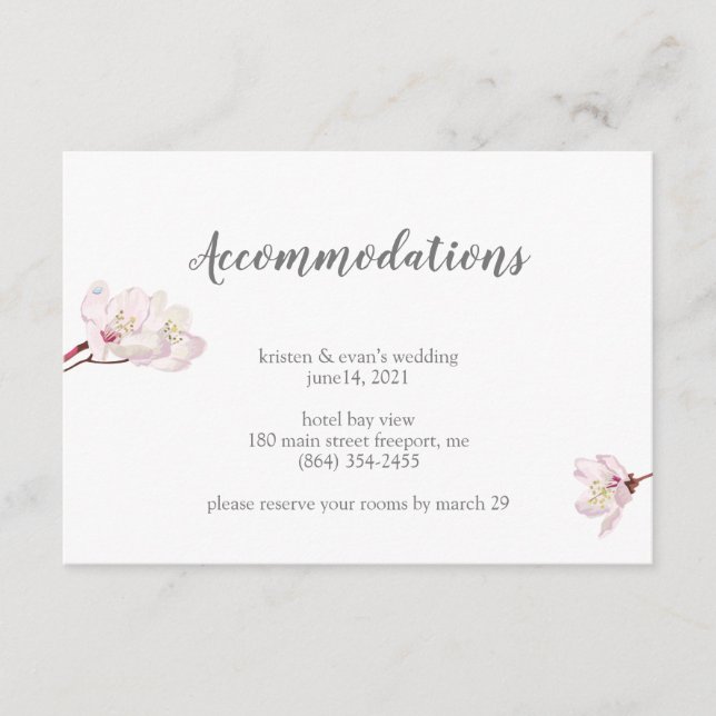 Cherry Blommar Japanska Sakura-bostäder Tilläggskort (Framsida)