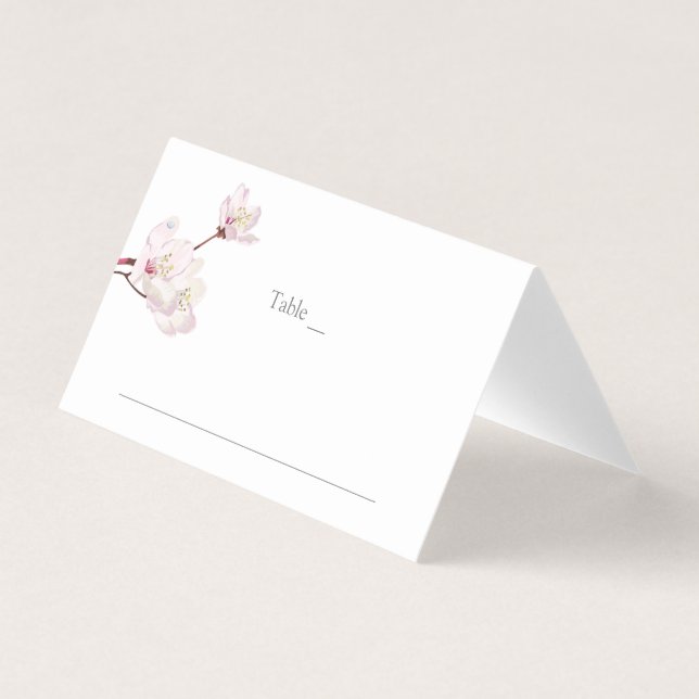 Cherry Blommar Japanska Sakura Bröllop Place Card Visitkort (Framsida)