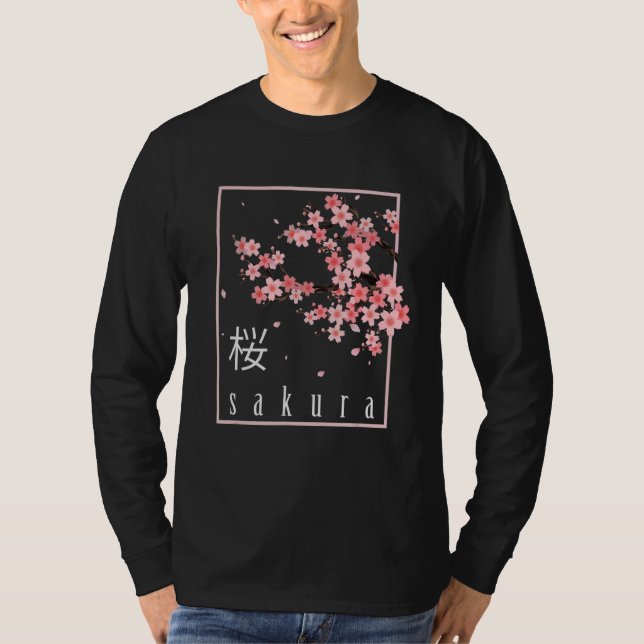 Cherry Blommar Japanska Sakura T Shirt (Framsida)