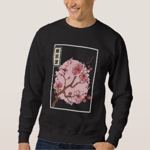 Cherry Blommar Japanska Sakura Träd Japan Aestheti Lång Ärmad Tröja