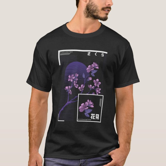 Cherry Blommar Japanska T Shirt (Framsida)