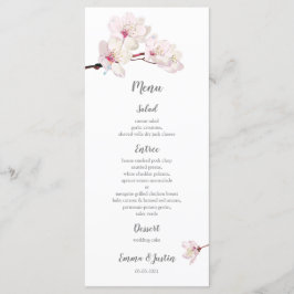 Cherry Blommar Japanskt Sakura Bröllop-rackkort Meny