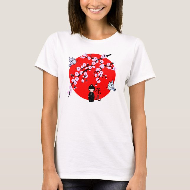 Cherry Blommar Japanskt tecken 11 T-Shirt (Framsida)