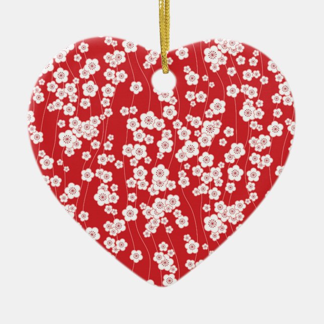 Cherry Blommar Julgransprydnad Keramik (Framsidan)