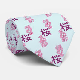 Cherry blommar kanji Japansk skrivning Slips