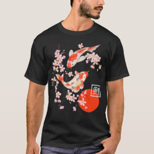 Cherry Blommar Koi Carp Fish Japant Sakura Graph T Shirt