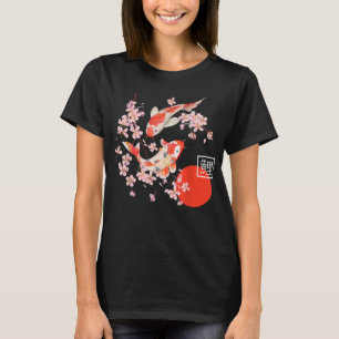Cherry Blommar Koi Carp Fish Japant Sakura Graph T Shirt