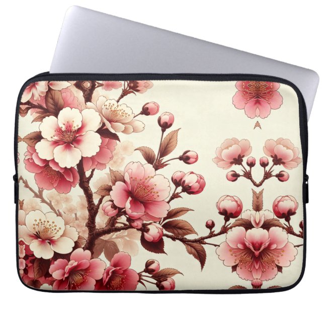 Cherry Blommar Laptop Fodral (Framsidan)