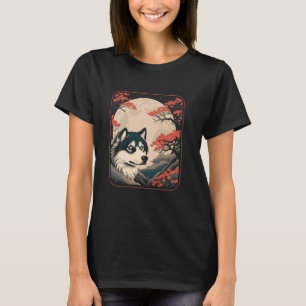 Cherry Blommar Måne Hund aveln Pet-Siberian husky T Shirt
