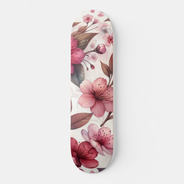 Cherry Blommar Mini Skateboard Bräda 18,5 Cm (Framsida)
