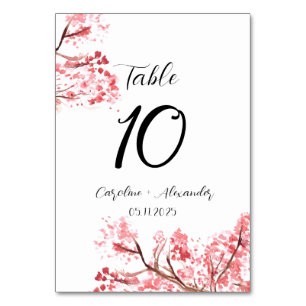 Cherry blommar Modern Oriental Sakura Bröllop Bordsnummer