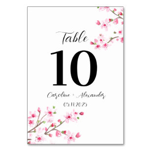 Cherry blommar Modern Oriental Sakura Bröllop Bordsnummer