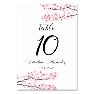 Cherry blommar Modern Oriental Sakura Bröllop Bordsnummer