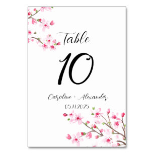 Cherry blommar Modern Oriental Sakura Bröllop Bordsnummer