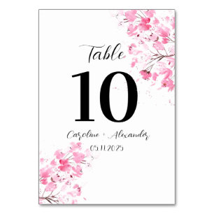 Cherry blommar Modern Oriental Sakura Bröllop Tab Bordsnummer