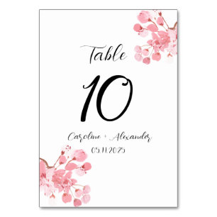 Cherry blommar Modern Oriental Sakura Bröllop Tabl Bordsnummer