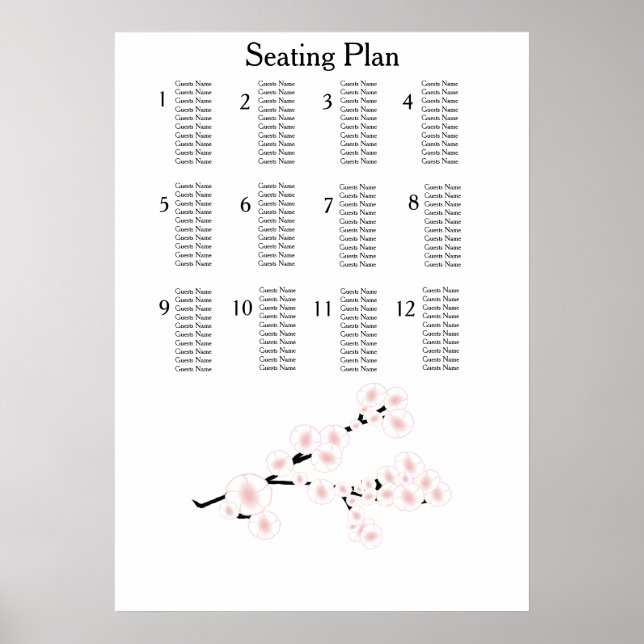 Cherry Blommar Modern Simple Elegant bröllop Ideas Poster (Framsidan)