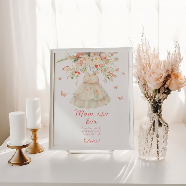 Cherry Blommar Momosa pub Clothesline Baby Shower Poster (Skapare uppladdad)