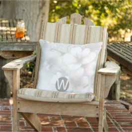 Cherry Blommar Monogram Dekorativ kudde