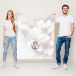 Cherry Blommar Monogram Fleece Blanket