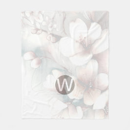 Cherry Blommar Monogram Fleece Blanket