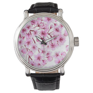 Cherry blommar mönster armbandsur