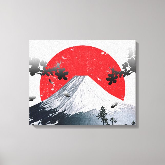 Cherry Blommar Mount Fuji Japan Canvastryck (Framsida)