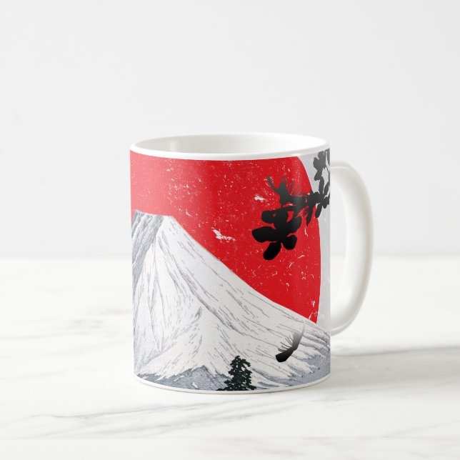 Cherry Blommar Mount Fuji Japan Kaffemugg (Framsida höger)
