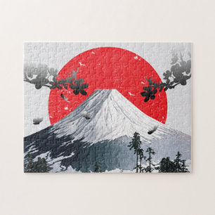 Cherry Blommar Mount Fuji Japan Pussel
