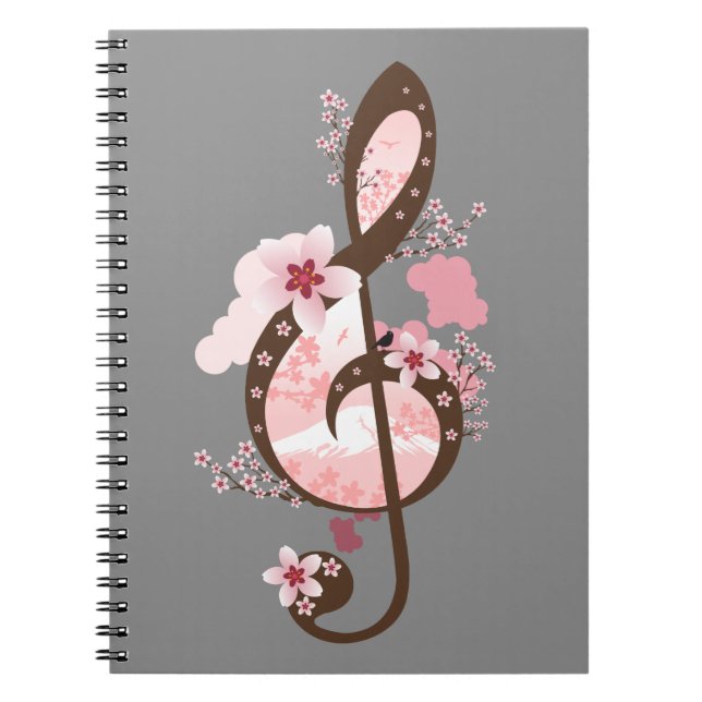 Cherry Blommar Music Anteckningsbok (Framsidan)