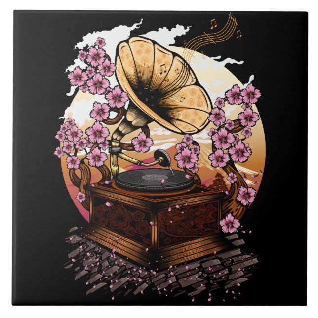 Cherry Blommar Musical Kakelplatta (Framsidan)