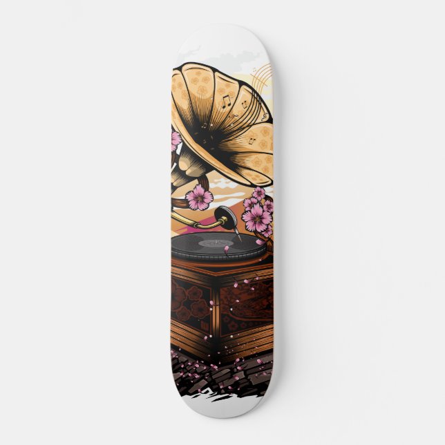 Cherry Blommar Musical Mini Skateboard Bräda 18,5 Cm (Framsida)