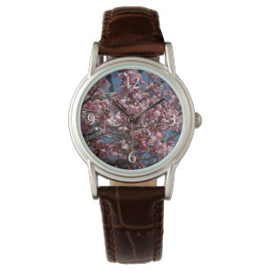Cherry Blommar och Blå himmel Vår Blommigten Armbandsur