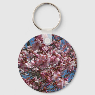 Cherry Blommar och Blå himmel Vår Blommigten Nyckelring
