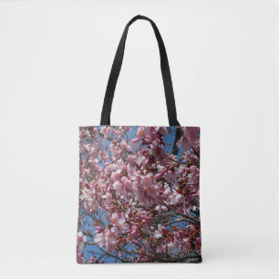Cherry Blommar och Blå himmel Vår Blommigten Tygkasse