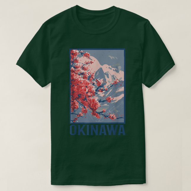 Cherry Blommar Okinawa Japan T Shirt (Design framsida)