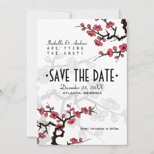 Cherry Blommar Oriental Bröllop spara datum Datumet
