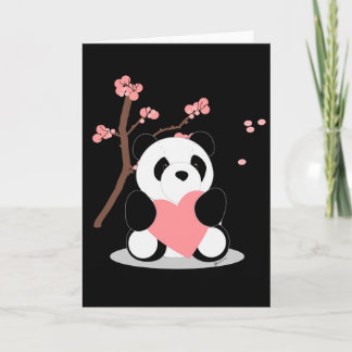Cherry Blommar Panda Kort