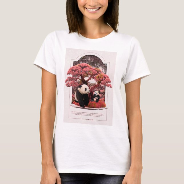 Cherry Blommar Panda T Shirt (Framsida)