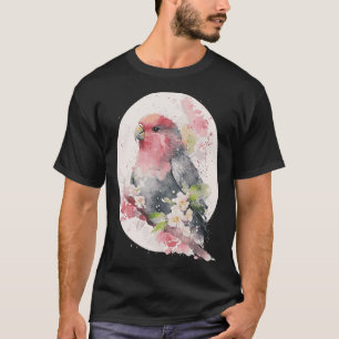 Cherry Blommar Parrot Japanska Sakura Budgie Parak T Shirt