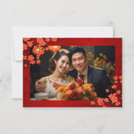 Cherry Blommar Photo Chinese Bröllop Tack Kort