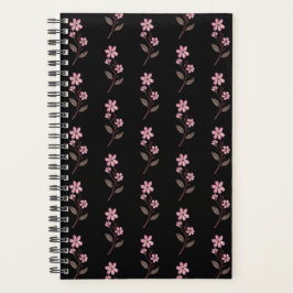 Cherry Blommar Planner - Black Mönster