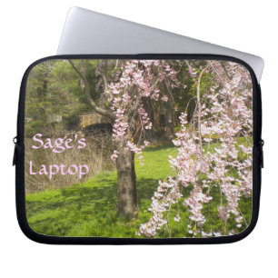 Cherry Blommar Pond Laptop sleeve *personalize*