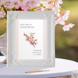 Cherry Blommar Printable Bröllop Guestbook Sign Poster