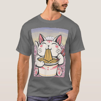 Cherry Blommar Ramen Cat Kawaii187 T Shirt