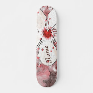 Cherry blommar Red and white girly sakura Mini Skateboard Bräda 18,5 Cm