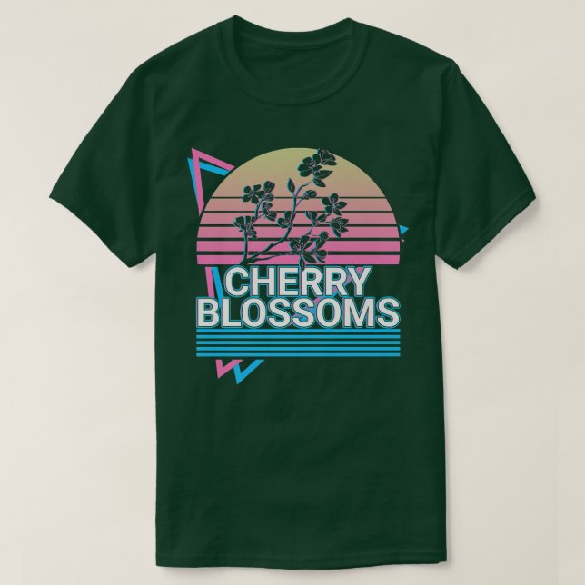 Cherry Blommar Retro Premium T Shirt (Design framsida)